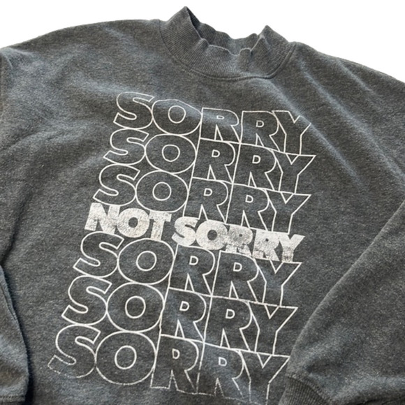 HYBRID Sorry Not Sorry Sweatshirt Size M - Picture 1 of 5